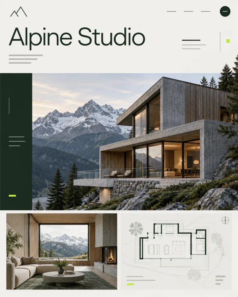 Minimal Swiss architecture studio portfolio website