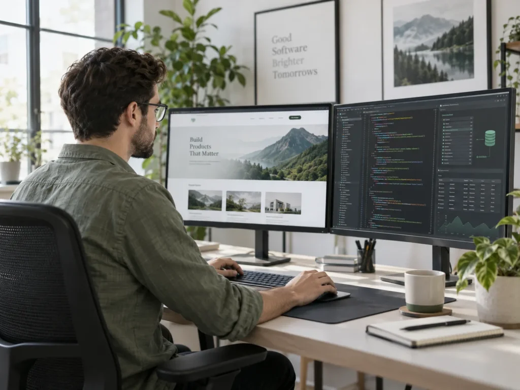 Full stack developer working on frontend, backend and database systems