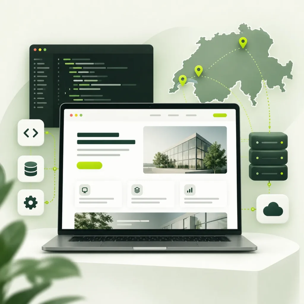 Website development services in Switzerland with frontend, backend and database integration